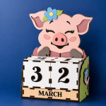 Perpetual Block Calendar SVG Bundle, Wooden Desk Calendar Laser Cut File, Kids Animal Calendar, Glowforge xTool Digital Download - Image 5