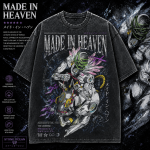 Made In Heaven JoJo Anime Vintage Washed T-Shirt | Stone Ocean Graphic Tee | Enrico Pucci Stand Shirt - Image 3