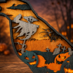 Crow SVG 3D Layered Mandala, Halloween Animal Cut File, Glowforge Laser Cut 5 Layer - Image 4