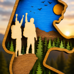 Mountain Climber SVG 3D Layered Landscape, Hiking Extreme Sports Cut File, Glowforge Laser Cut 8 Layer Mountaineering - Image 3