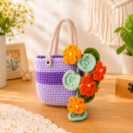Nasturtium Flower Basket Crochet Pattern PDF, Hanging Flower Basket Amigurumi, Floral Home Decor, Plant Lover Gift - Image 2