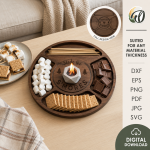 S’mores Station Tray Laser Cut Bundle, Camping Treat Holder SVG, Marshmallow Bar CNC Template, DXF PDF EPS - Image 4
