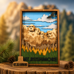 Mount Rushmore SVG 3D National Landmark, 9 Layers US President Cut File - Image 2