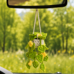 5-in-1 Car Hanging Plants Crochet Pattern Bundle PDF, Rear View Mirror Charm, Hanging Plant Amigurumi Set - Image 6