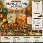 WOODEN DRINK STIRRER SVG BUNDLE