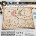 Moon Nightlight Lamp SVG Bundle, Laser Cut Wooden Night Light Files, 3D Moon Lamp for Glowforge Cricut CNC DXF EPS PNG - Image 2