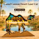 Camel SVG 3D Layered Mandala, Desert Animal Cut File, Glowforge Laser Cut