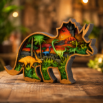 Triceratops Layered SVG 9 Layers, 3D Dinosaur - Image 3