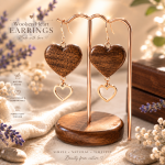 Wooden Heart Earrings SVG | Laser Cut Earrings Template | Glowforge SVG File