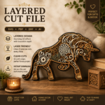 9x Mandala Bundle 3D Animals Multilayer Wooden Engraved Laser Cut File, Decoration Ornament Glowforge Make, Svg Dxf Lbrn Ai Download File - Image 7