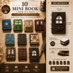 10 Mini Book Laser Cut Files Bundle SVG | Miniature Book Template | Dollhouse Book DIY | Glowforge SVG | CNC Wood Craft Digital Download - Image 2