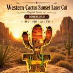 Cactus SVG 3D Layered Mandala, Desert Succulent Laser Cut File