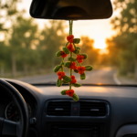 Christmas Holly Crochet Pattern PDF, Car Hanging Crochet Pattern, Rear View Mirror Charm, Holiday Car Decor Ornament - Image 3