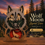 Wolf SVG 3D Layered Mandala, Woodland Animal Cut File, Glowforge Laser Cut Multilayer