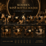 Wine Bottle Stand Laser Cut Files, SVG DXF PDF Bundle, DIY Wooden Wine Holder, Instant Download