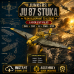 DIY Junkers Ju 87 Stuka Dive Bomber Laser Cut Files SVG DxF Ai DwG PDf | CNC Router & Laser Engraving Template | Instant Download