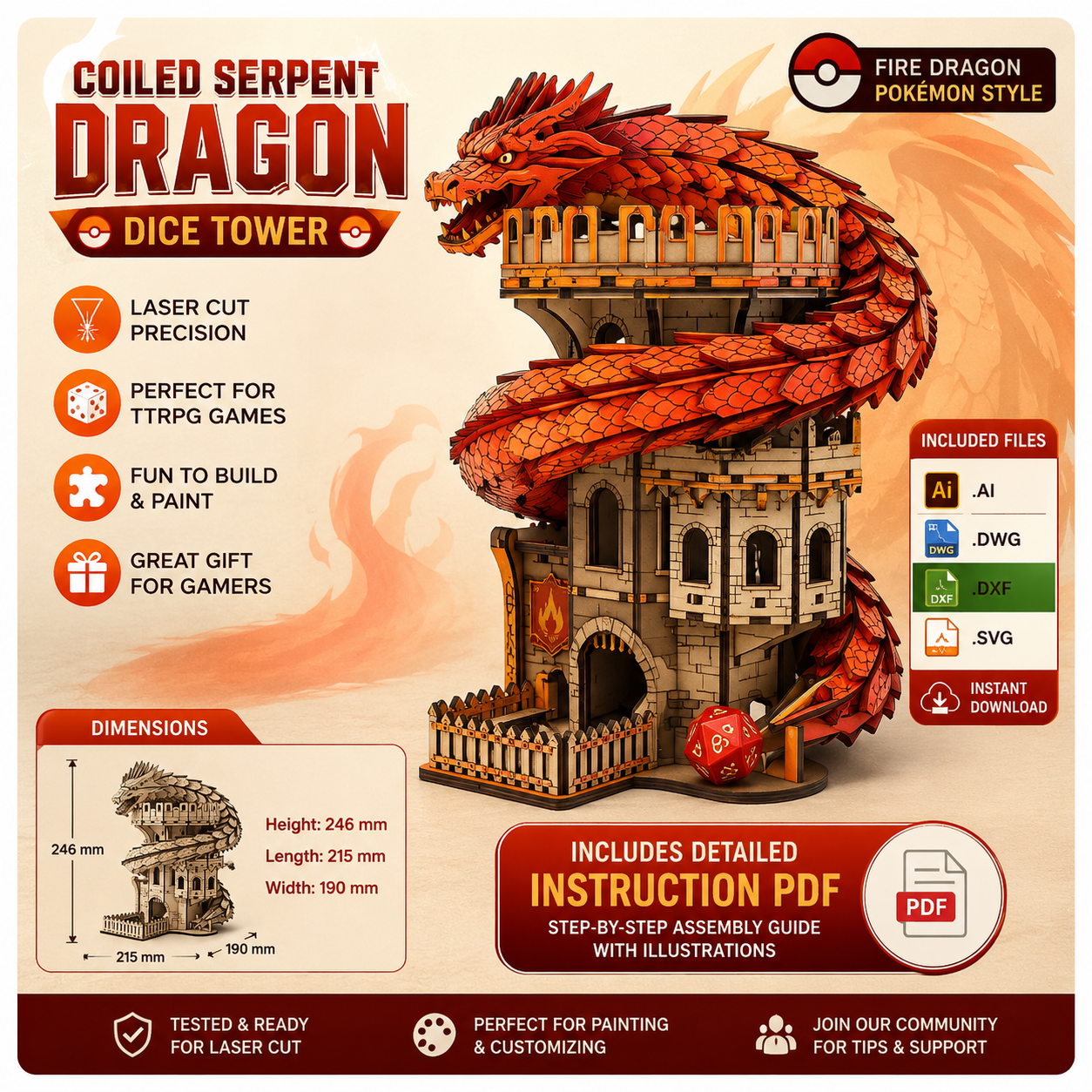 cropped-ChatGPT-Image-2026年6月1日-下午04_48_41.png Coiled Serpent Dragon Dice Tower Laser Cut File SvG DxF Ai | Laser Cut Dice Tower Files | DnD Dice Roller | Instant Download - Image 1