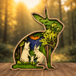 Rabbit SVG, Bunny SVG, 3D Layered Mandala, 7 Layer Laser Cut - Image 2