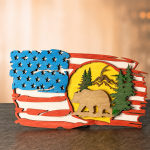 Bear American Flag, 3D Layered SVG, Glowforge Laser Cut - Image 2