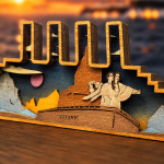 Cruise Ship SVG 3D Layered Sunset Landscape, Ocean Liner Cut File - Image 4