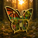 Butterfly SVG 3D Layered Mandala, Insect Portrait Cut File, Glowforge Laser Cut 8 Layer - Image 3