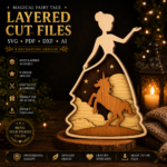 14x HUGE Bundle Princess Fairy Multilayer 3D Wooden Engraved Laser Cut File, Decoration Ornament Glowforge Make, Svg Dxf Pdf Ai Lbrn Files - Image 6