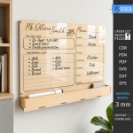 Acrylic Wall Planner Laser Cut Bundle, Dry Erase Calendar SVG, Family Command Center CNC Template, DXF PDF EPS - Image 12