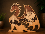 10+ Fire Dragon Bundle Multilayer 3D Wooden Engraved Laser Cut File, Decoration Ornament Glowforge Make, Svg Dxf Ai Pdf Instant Download - Image 3