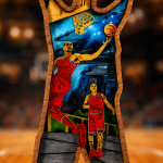 Basketball Player SVG 3D Layered Silhouette, Dunk Sports Cut File - Image 3