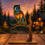 Owl SVG 3D Layered Mandala, Woodland Animal Cut File, Glowforge Laser Cut - Image 2