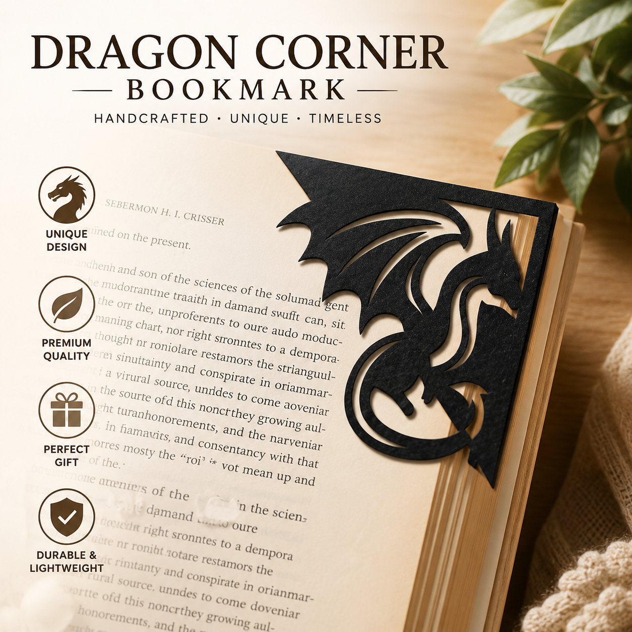d87bdcde-6288-4a8e-801a-8c2d70c5b6e5 Dragon Bookmark SVG Bundle | Corner Bookmark Laser Cut File | Fantasy Dragon Book Lover Gift | Glowforge SVG DXF PNG - Image 1