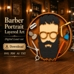 Barber Shop SVG, 3D Layered Scissors, Hair Stylist File