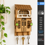 House Shaped Organizer Laser Cut Bundle, Wooden Home Storage Box SVG, Desk Organizer CNC Template, DXF PDF EPS Files - Image 8