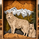 Wolf SVG 3D Layered Mandala, Woodland Animal Cut File, Glowforge Laser Cut 8 Layer - Image 3