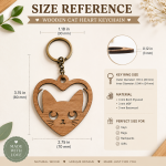 Cute Cat Heart Keychain SVG Bundle | Laser Cut Wood Keychain Template | Glowforge Ready DXF PNG EPS AI Files - Image 2