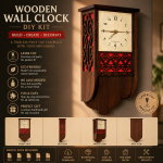 FRETWORK CLOCK Wooden Wall Clock SVG | Laser Cut Clock Template | DIY MDF Wall Clock Kit | CNC Files | Digital Download - Image 2