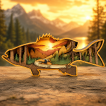 Bass Fishing SVG, 3D Fishing Scene File, 8 Layered Design - Image 2