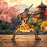 Samurai SVG 3D Layered Silhouette, Japanese Warrior Cut File - Image 2