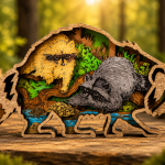 Raccoon SVG, 3D Layered Mandala, Woodland Animal, Glowforge Laser Art - Image 4