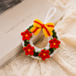 Christmas Wreath Crochet Pattern PDF, Poinsettia Wreath Pattern, Holiday Home Decor, Christmas Ornament Crochet Tutorial - Image 4