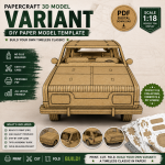 Volkswagen Variant Paper Model Template | Printable 3D Wagon PDF | DIY Papercraft Download - Image 2