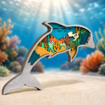 Dolphin SVG 3D Layered Silhouette, Ocean Sea Life Cut File, Laser Cut 6 Layer - Image 3
