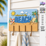 Coastal Wall Hooks Rack Laser Cut Bundle, Beach Wall Hook SVG, Nautical Key Holder CNC Template, DXF PDF EPS - Image 18