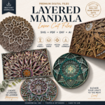 6x Mandala BEST SELLER Bundle 3D Multilayer Wooden Engraved Laser Cut File, Decoration Ornament Glowforge Make, Svg Dxf Ai Download File
