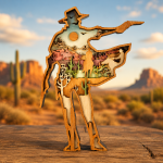 Cowboy SVG 3D Layered Silhouette, Western Rider Cut File, Laser Cut 9 Layer - Image 2