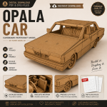 Opala Car Cardboard Papercraft Model | SVG PDF Digital Download | DIY Paper Car Template | 3D Vehicle Craft Kit