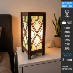 Stained Glass Floor Lamp Laser Cut Bundle, Decorative Lamp SVG, Wooden Floor Light CNC Template, DXF PDF EPS Files - Image 5