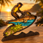 Jet Ski SVG 3D Layered Silhouette, Sea Doo Cut File - Image 3