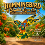 Hummingbird SVG 3D Layered Mandala, Garden Animal Cut File, Glowforge Laser Cut