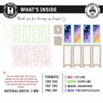 Stained Glass Floor Lamp Laser Cut Bundle, Decorative Lamp SVG, Wooden Floor Light CNC Template, DXF PDF EPS Files - Image 15